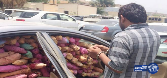 الإطاحة بمخالف حاول تهريب 3168 حزمة قات