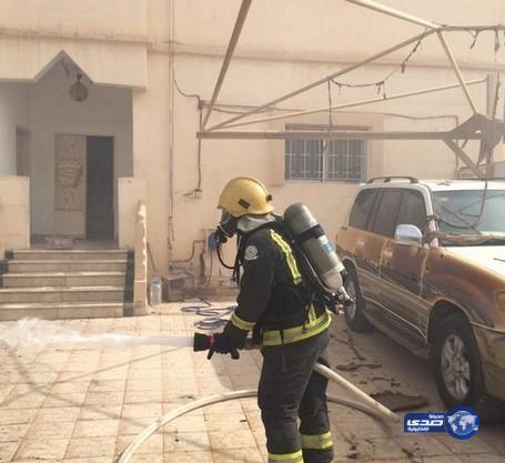 بالصور.. مدني القصيم يخمد حريقاً داخل منزل مواطن