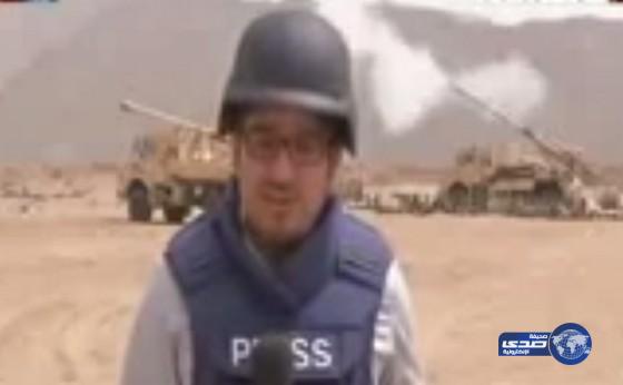 بالفيديو: لحظة قصف المدفعية السعودية للتجمعات الحوثية على حدود نجران‎