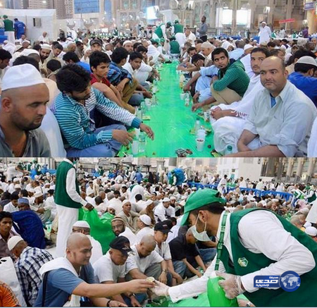 موائد الإفطار في ساحات الحرم