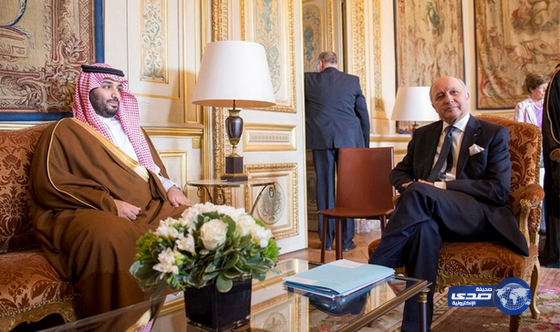 ولي ولي العهد يجتمع مع وزير الشؤون الخارجية الفرنسي