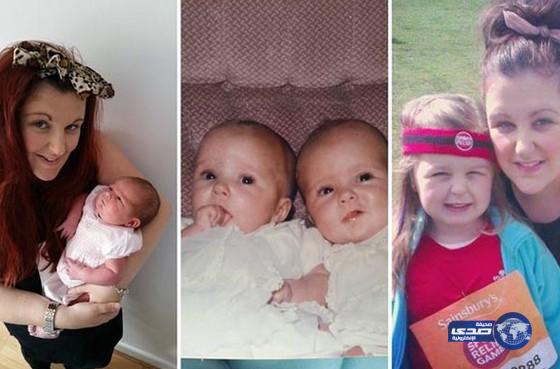 شقيقتان توأم تنجبان طفلتيهما بنفس يوم مولدهما