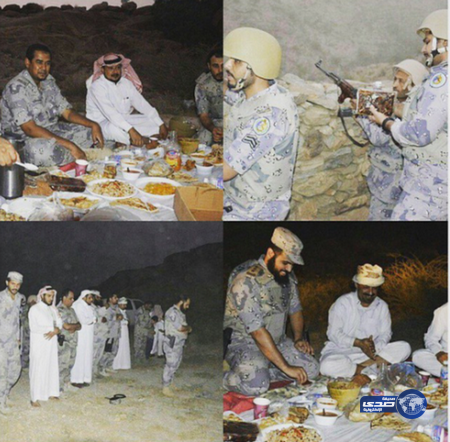 مواطنون من فيفاء يشاركون رجال حرس الحدود مائدة الافطار..