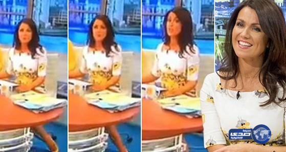 بالفيديو: مذيعة بريطانية تخفي طبق طعام بقدمها أثناء البث المباشر