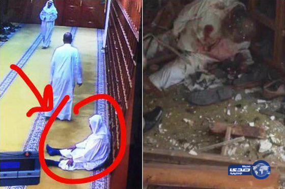 صورة لمسن يصلي لحظة دخول القباع المسجد قبل أن يلقى ربه شهيداً خلال التفجير