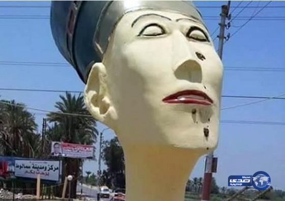 تمثال &#8221; نفرتيتي &#8221; بالمنيا يشعل غضب رواد موقع التواصل الاجتماعي