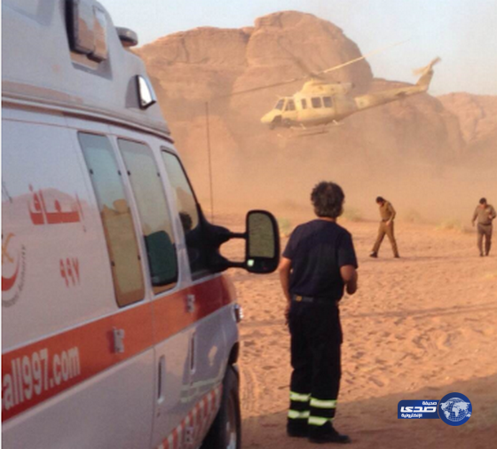 بالصور: العثور على محتجزين باحد الجبال طريق شرما تبوك‎