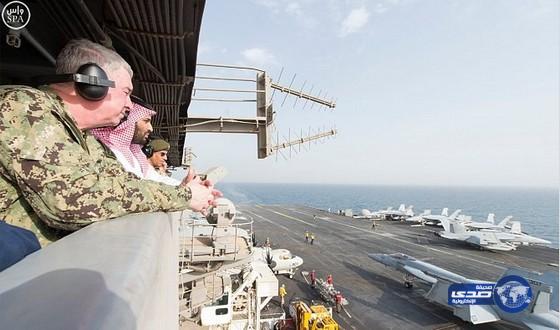 ولي ولي العهد يزور حاملة الطائرات الأمريكية «ثيودور روزفلت»