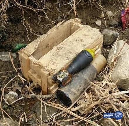 العثور على مقذوفات هاون مطمورة تحت التراب في «وادي ليه» بالحرث
