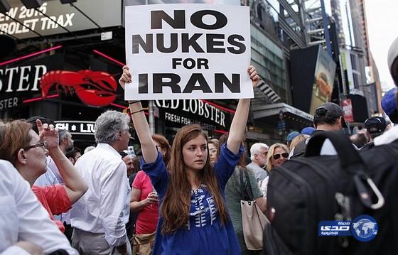 بالصور.. مظاهرة في تايمز سكوير ضد الاتفاق النووي الإيراني