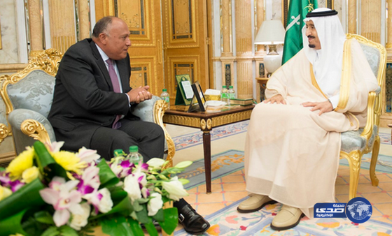 خادم الحرمين الشريفين يستقبل وزير الخارجية المصري