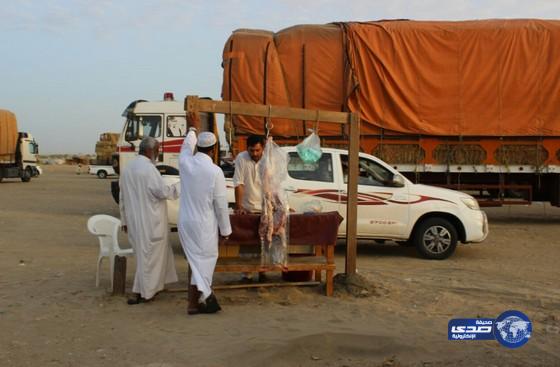 بالصور : سوق السبت بـ (الشاقة) ذبح للٲغنام بالعراء بدون تصريح وعمالة سائبة وإقفال‎