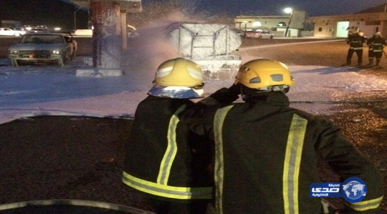 حريق بمقطورة اتصال بالقرب من محطة وقود بمخواة الباحة