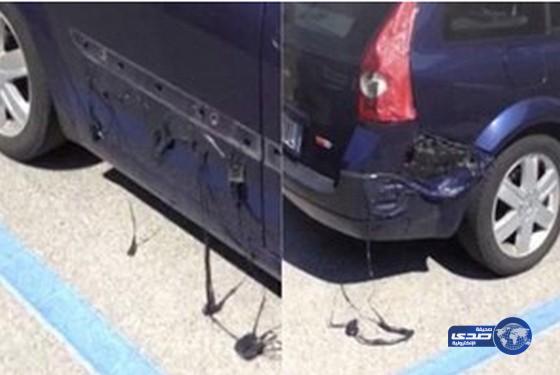 بالفيديو.. سيارة تنصهر بسبب شدة الحرارة