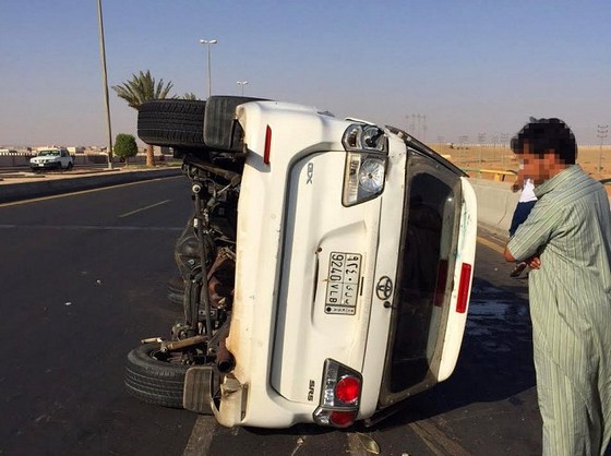 حادث تصادم لمركبة «ساهر» في تبوك