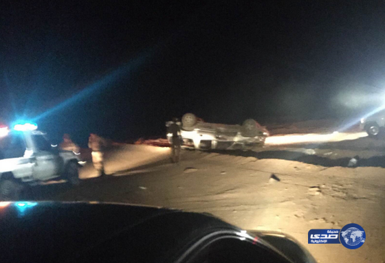حادث إنقلاب على طريق تيماء جريده يسفر عن حالات حرجه‎