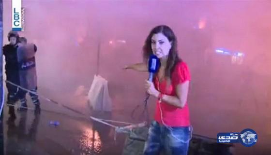 بالفيديو: مذيعة تتعرض للضرب من الأمن اللبناني على الهواء مباشرة