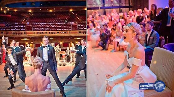 بالفيديو: شاب يدهش عروسه بمفاجأة رائعة بحفل زفافهما