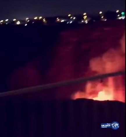 بالفيديو:مرور الرياض: حريق وادي لبن وقع خارج حجز السيارات