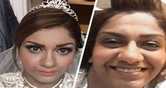 عروس مصرية نشرت صورتها على الفيسبوك يوم زفافها قبل وبعد المكياج!
