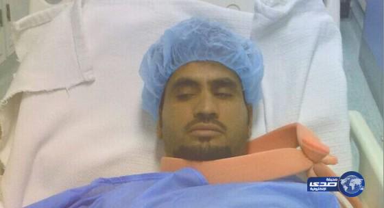 عبدالله الغامدي على السرير الابيض