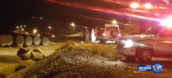 حادث انقلاب بمخرج طريق الدائري تقاطع الشفا بالطائف