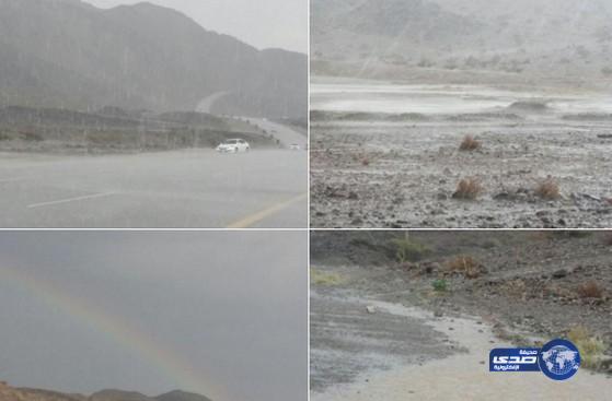 هطول أمطار غزيرة على الشبحة بمحافظة أملج