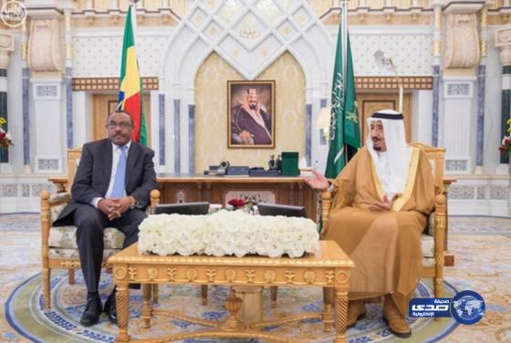 خادم الحرمين الشريفين يستقبل رئيس الوزراء الأثيوبي