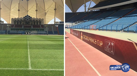 “درة الملاعب” يتزين قبل نهائي كأس ولي العهد