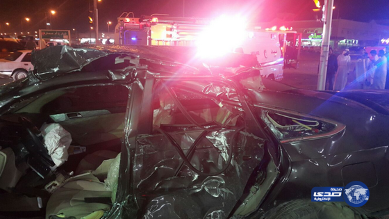وفاه و3إصابات إثر حادث تصادم على طريق الامام مالك بالرياض(صور)