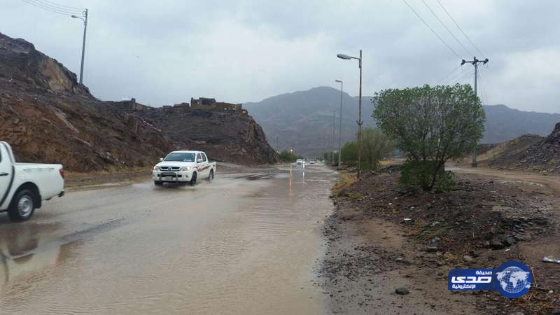 بالصور ..السيول تجتاح قرى غرب المدينة والدفاع المدني يحذر