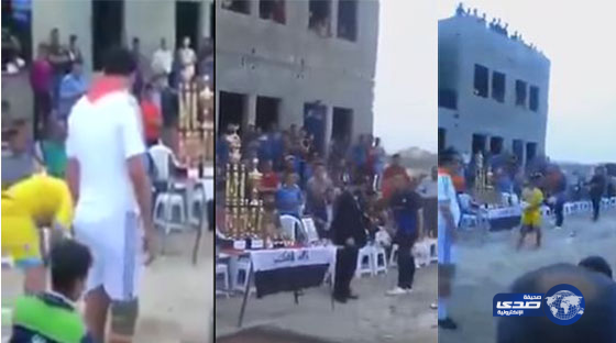 لقطات بهاتف محمول للحظة انفجار في مبارة كرة قدم بالعراق