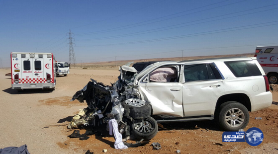 وفاه 7إصابات إثر حادث تصادم على طريق مكة المكرمه