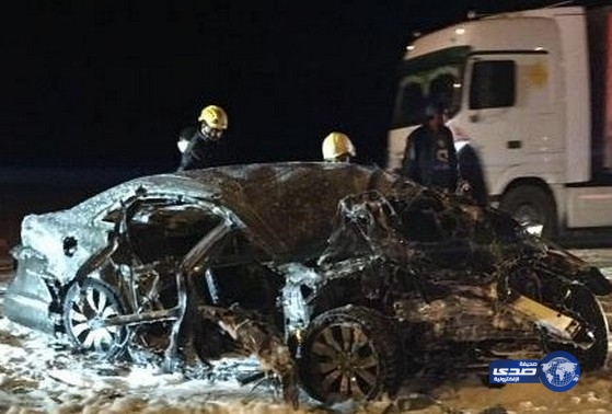 تفحم شخصين في حادث على مدخل طريف