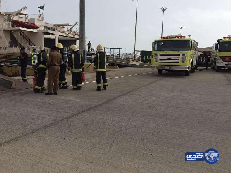 “مدني جازان” يسطير على حريق في عبارة نقل ركاب