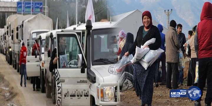 وصول قافلة مساعدات إنسانية للغوطة الشرقية بسوريا