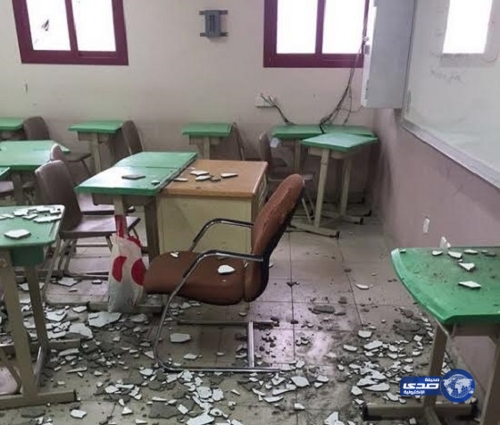 بالصور.. نجاة طلاباً من الموت بعد سقوط سقف فصلهم بالدلم‎