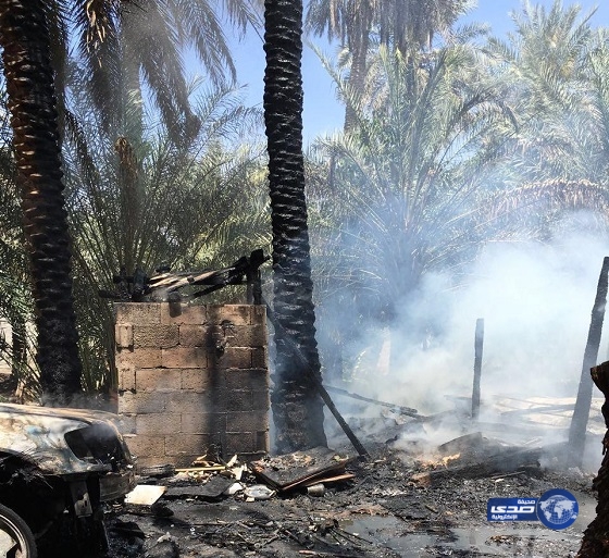 حريق هائل في مزرعة بالأحساء