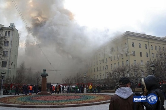 مجدداً.. حريق في مبنى “الدفاع الروسي”