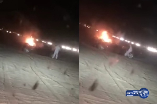 بالفيديو.. مواطن يقفز في سيارة مشتعلة لينقذ طفلة بعد مصرع والديها