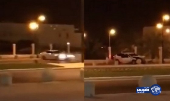 بالفيديو .. شاب يفحط بسيارة مسروقة فيصدم بها ويلوذ بالفرار