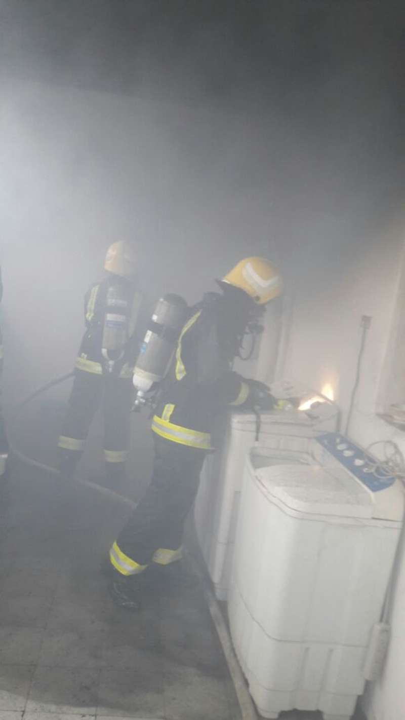 اندلاع حريق  بمستودع داخل عمارة سكنية ببلجرشي