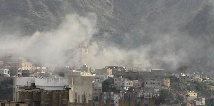 مقتل وإصابة  10  مدنيين  جراء قصف الحويثين علي &#8221; تعز&#8221;