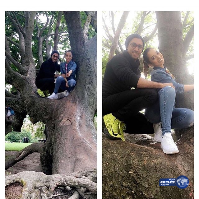 بلقيس مع خطيبها..