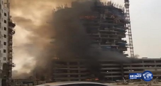 بالفيديو :حريق ضخم بمبنى سكنى فى &#8221; دبى &#8220;