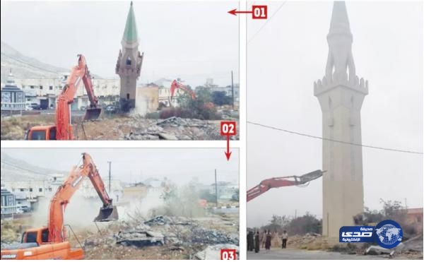 إزالة مئذنة تنومة بعد 3 سنوات من هدم مسجدها