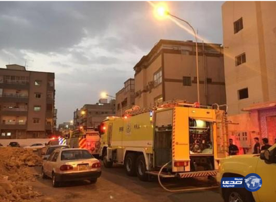 عبث أطفال يحرق مبنى سكني وينقل سيدة للمستشفى في المدينة المنورة”صور”