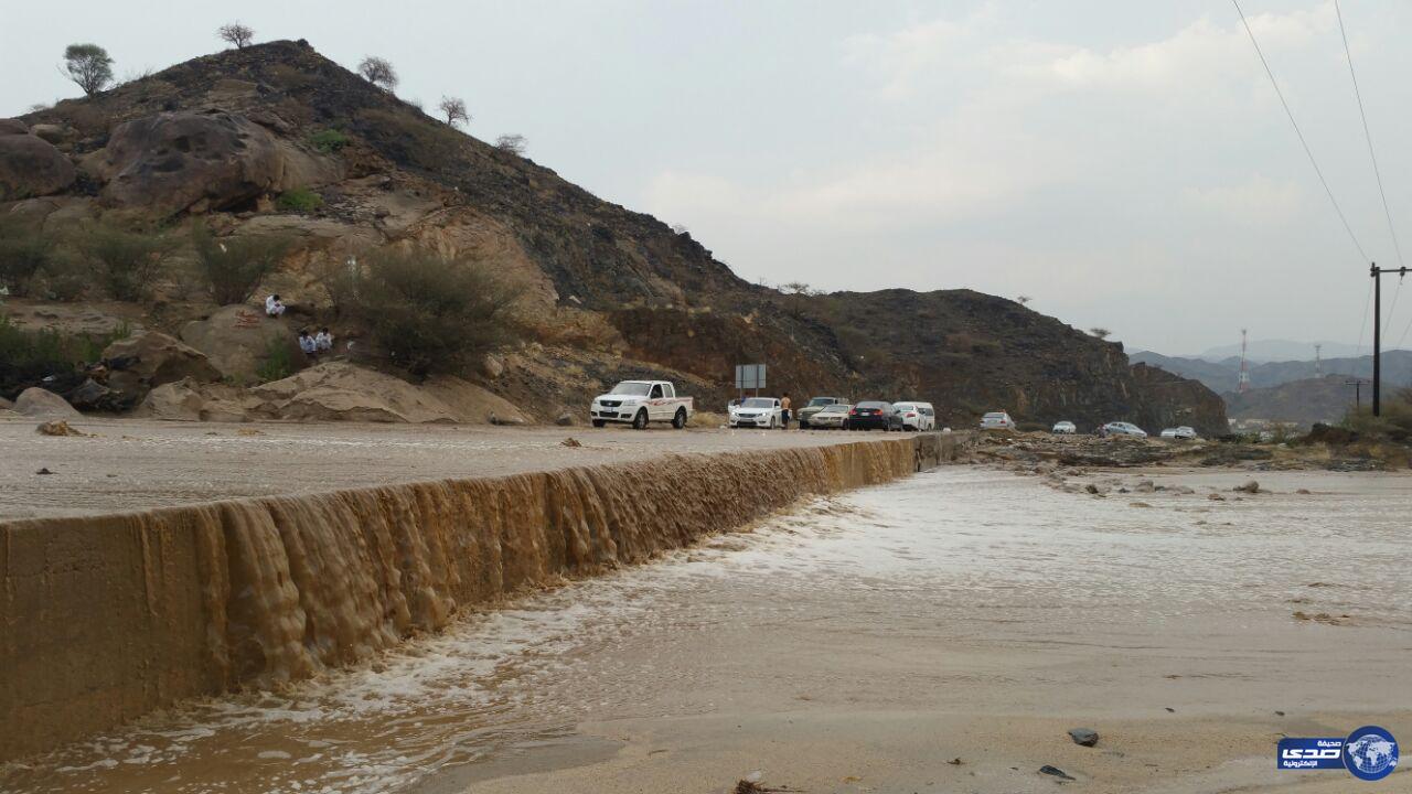 بالصور ..هطول  أمطار متوسطة على بعض قرى محافظة المخواه