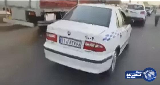 بالفيديو.. سيارة شرطة إيرانية تتجول في شوارع محافظة &#8220;واسط &#8221; العراقية
