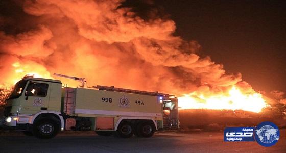 بالصور .. مدني مكة يباشر حريق اندلع في مستدعات بحي جعرانة